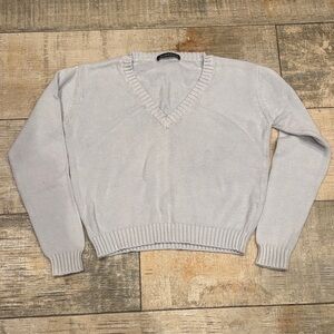 Brandy Melville Soft Gray V-Neck Sweater